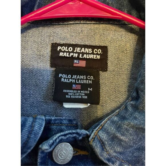 Polo Jeans Co. Ralph Lauren Womens Blue Button Front Cotton Denim Jacket Medium - Picture 5 of 16